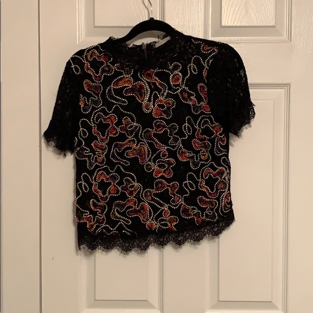 Zara beaded lace blouse